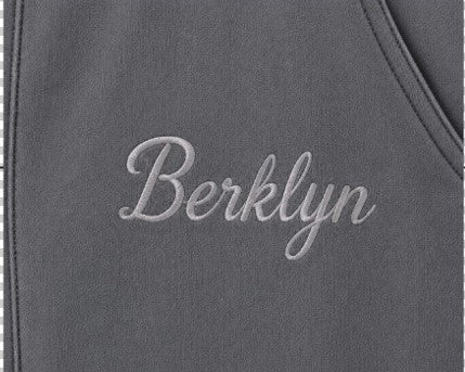 Detail view of the Berklyn Untitled Sweatpants in the Gray Matter acid-wash colorway
